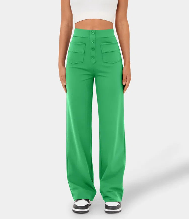 Gerade Stretch-Hose mit hoher Taille