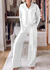 RelaxStil | Zweiteiliges Damen Set mit V-Ausschnitt Oberteil und Hose