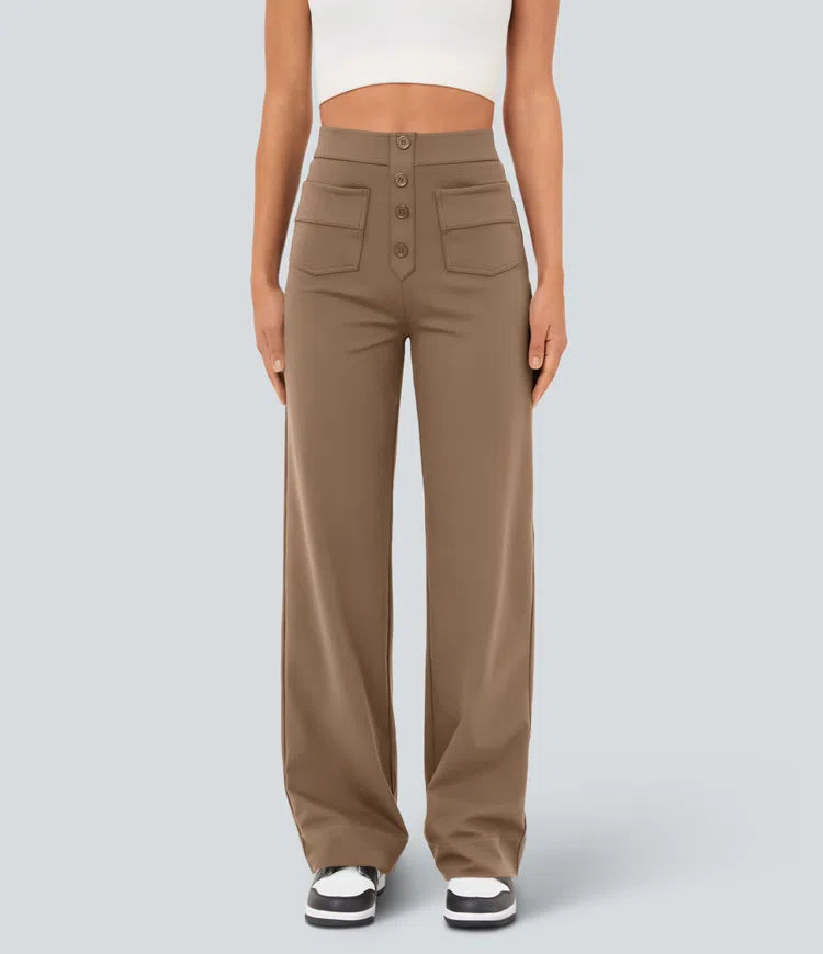 Gerade Stretch-Hose mit hoher Taille