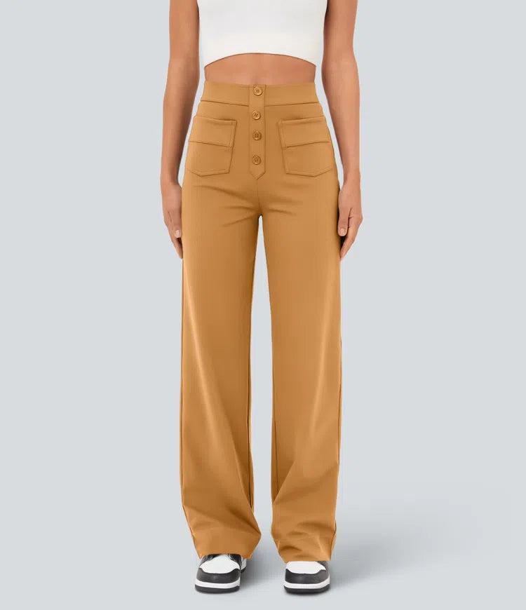 Gerade Stretch-Hose mit hoher Taille