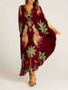 TropenFlair | Weites Maxikleid mit Papageien-Print und V-Ausschnitt