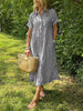 SommerWelle | Gestreiftes Hemdblusenkleid mit Knopfleiste