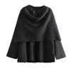 EleganteSchicht | Asymmetrischer Cape-Pullover für stilvolle Wärme
