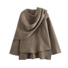 EleganteSchicht | Asymmetrischer Cape-Pullover für stilvolle Wärme