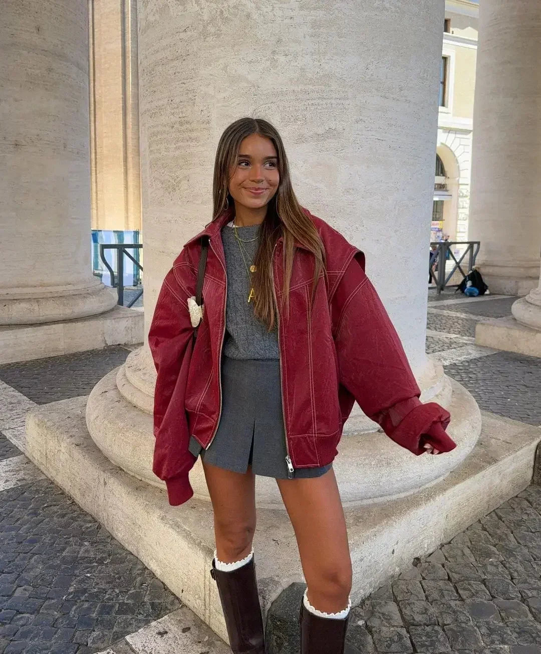 UrbanerStil | Oversized Bomberjacke mit Kontrastnähten