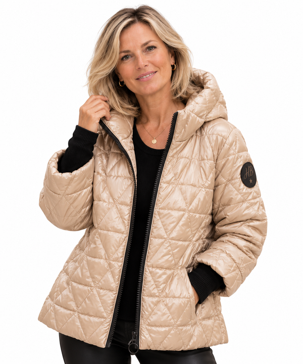 Kapuzenjacke mit Rauten-Patchwork