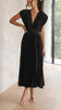 PlisséeLust | Elegantes Plissee-Midikleid mit tiefem V-Ausschnitt