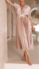 PlisséeLust | Elegantes Plissee-Midikleid mit tiefem V-Ausschnitt