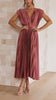 PlisséeLust | Elegantes Plissee-Midikleid mit tiefem V-Ausschnitt