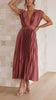 PlisséeLust | Elegantes Plissee-Midikleid mit tiefem V-Ausschnitt