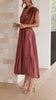 PlisséeLust | Elegantes Plissee-Midikleid mit tiefem V-Ausschnitt