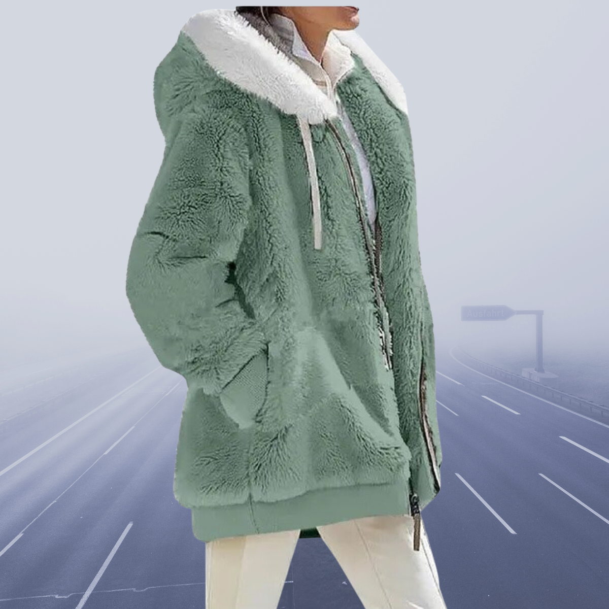 Casual Fleece Hood Jacke