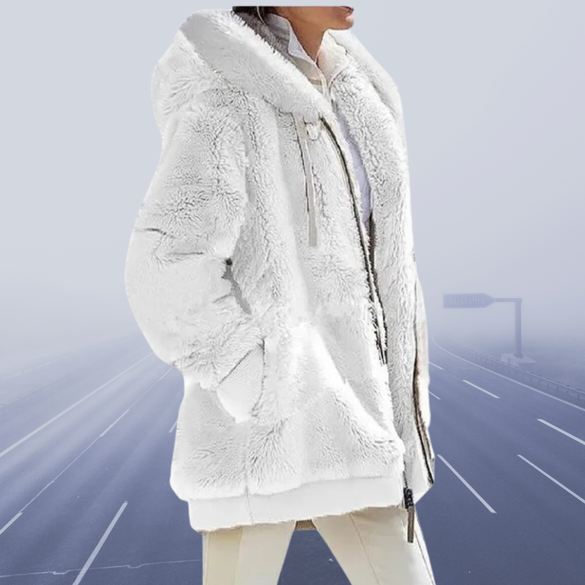 Casual Fleece Hood Jacke