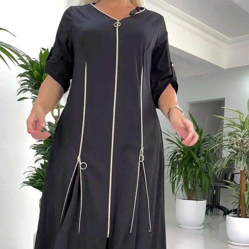 ModeKleid | Stilvolles Kleid mit Reißverschluss und Modernem Schnitt