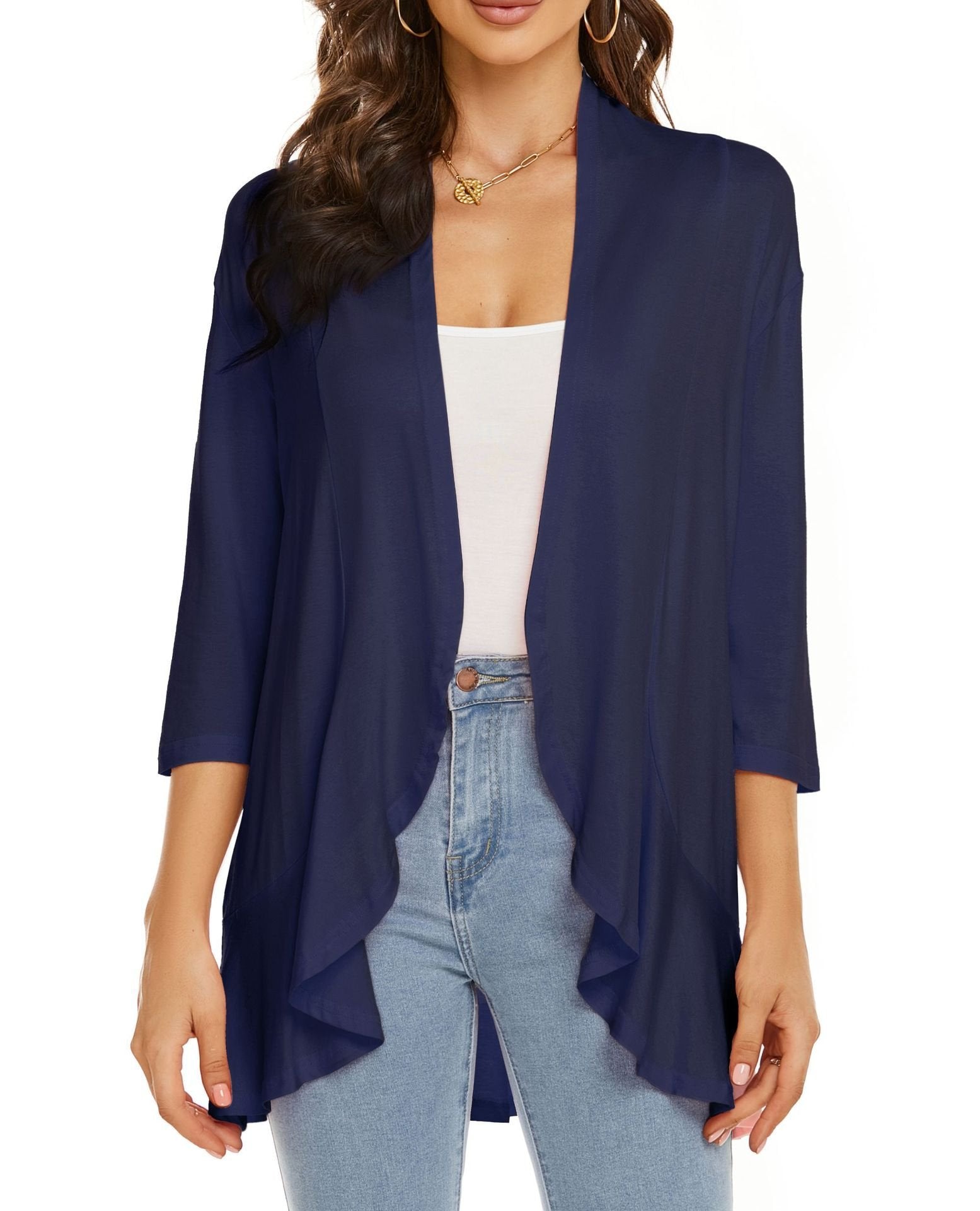 SanfterFluss | Damen Leichter Open Front Cardigan für Jeden Anlass