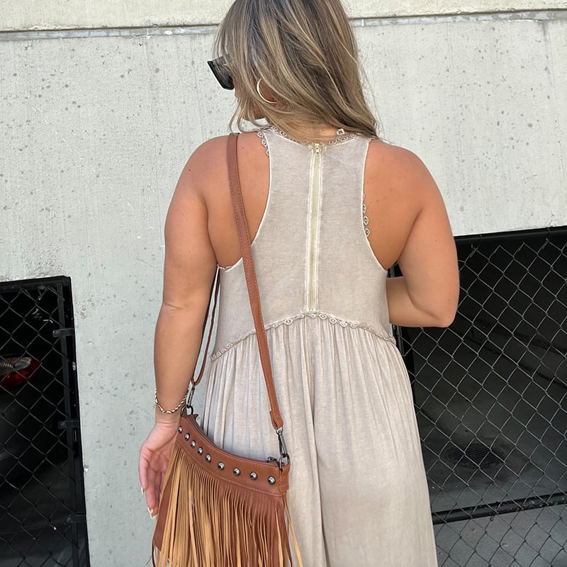 LässigSchlitz | Ärmelloses Maxikleid mit Doppel-Schlitz