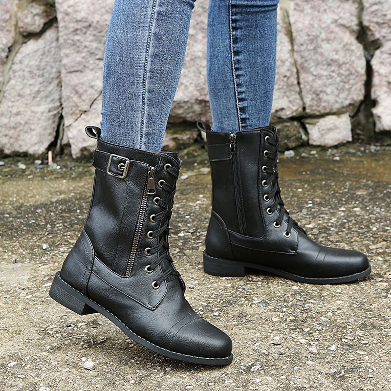 UrbanSchritt | Damen-Schnürstiefel im Combat-Stil