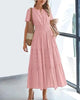 StilvollerFluss | Lockeres Maxikleid mit Taillierung und V-Ausschnitt