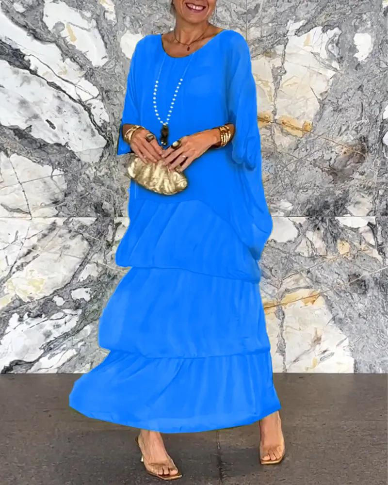 EleganzFluss | Luftiges Boho-Maxikleid mit Schichten für einen Stilvollen Look