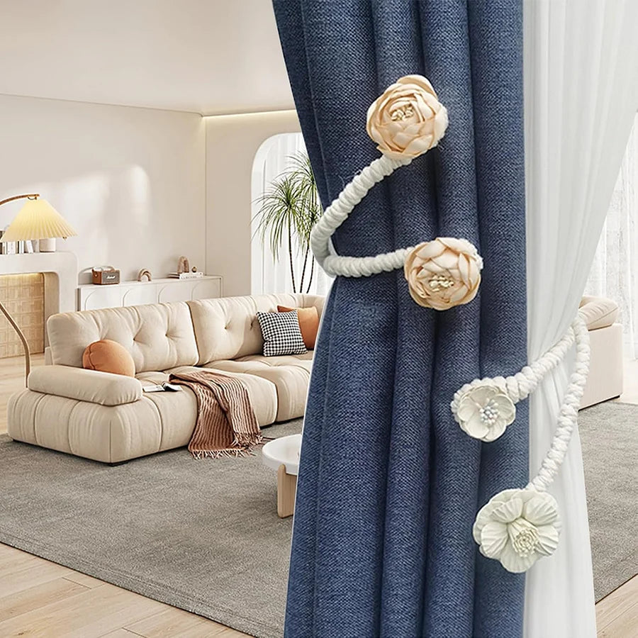 DekoGlanz | Magnetische Vorhanghalter im Eleganten Seil-Design