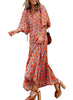 BrisenEleganz | Boho Maxikleid mit Ethno-Print & 3/4-Ärmeln