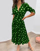 RetroSchick | Feminines Midikleid mit Polka-Dots & Knopfleiste