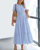 StilvollerFluss | Lockeres Maxikleid mit Taillierung und V-Ausschnitt