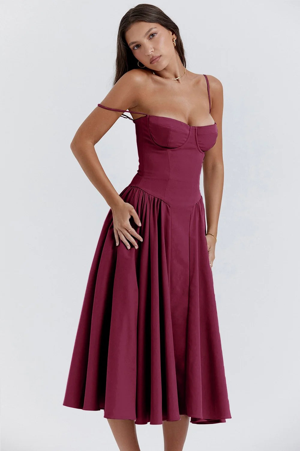KorsetTraum | Ärmelloses Midi-Kleid mit Figurformender Passform