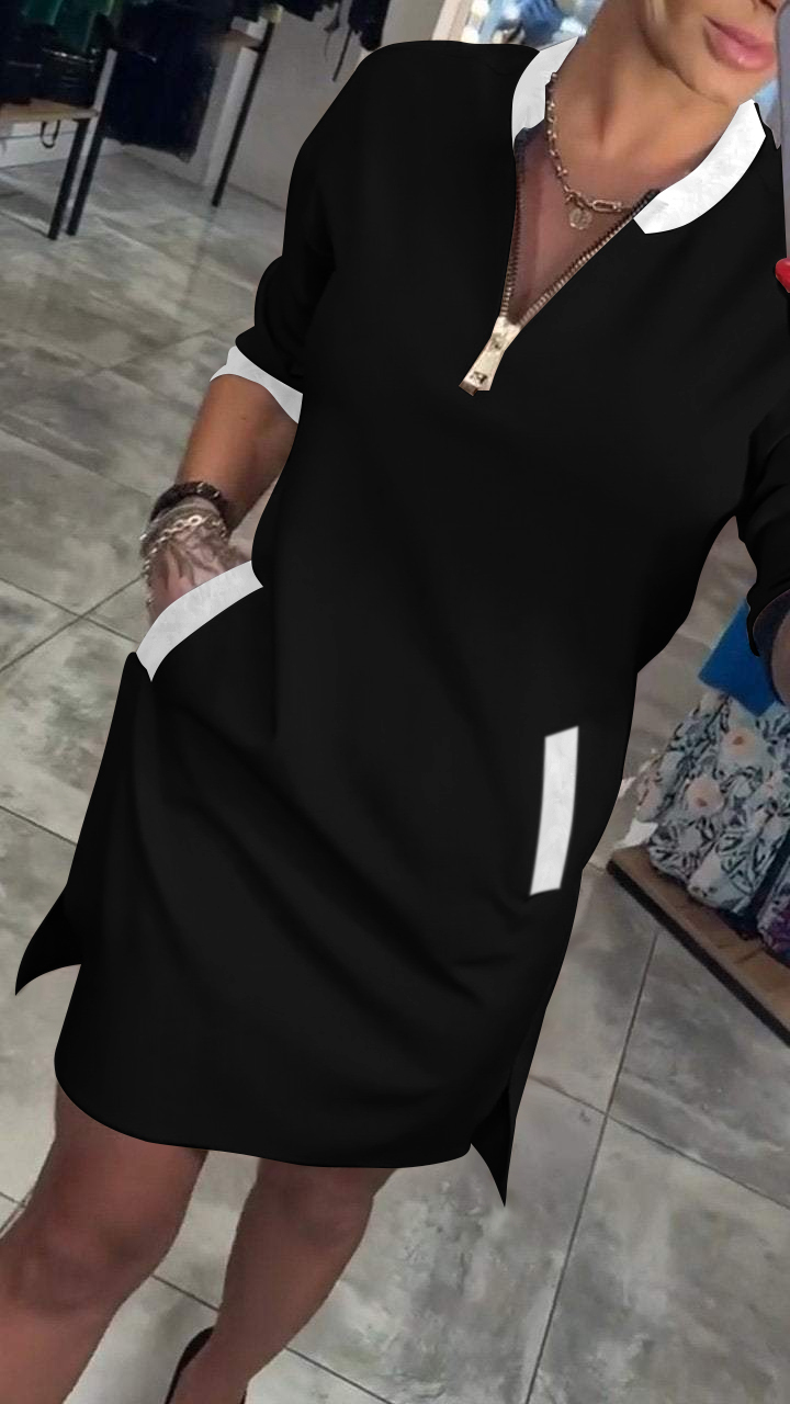 StilKleid | Modisches Freizeitkleid mit Reißverschluss & Taschen