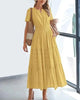 StilvollerFluss | Lockeres Maxikleid mit Taillierung und V-Ausschnitt