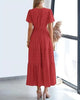 StilvollerFluss | Lockeres Maxikleid mit Taillierung und V-Ausschnitt
