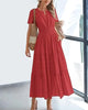 StilvollerFluss | Lockeres Maxikleid mit Taillierung und V-Ausschnitt