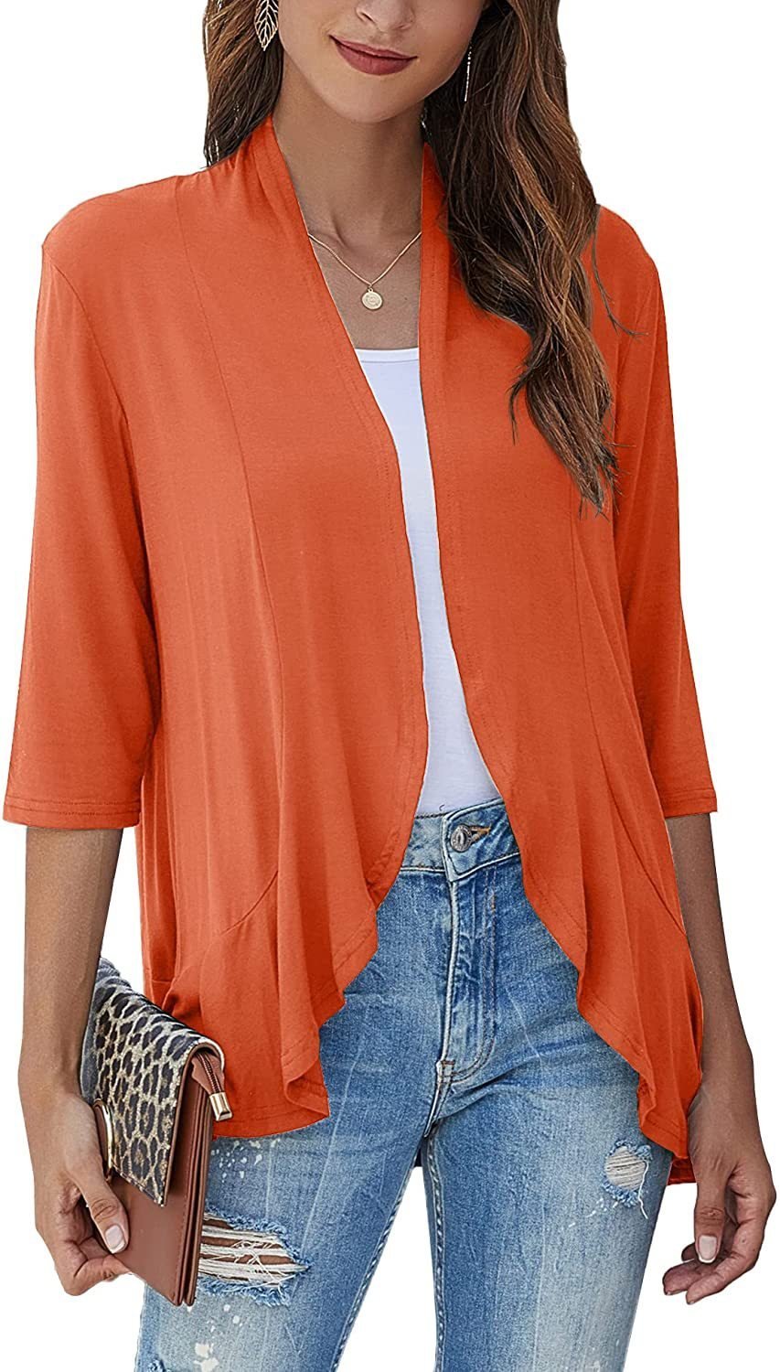 SanfterFluss | Damen Leichter Open Front Cardigan für Jeden Anlass