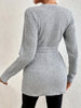 StrickChic | Damen Wickelstrickjacke mit Bindegürtel