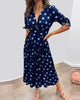 RetroSchick | Feminines Midikleid mit Polka-Dots & Knopfleiste