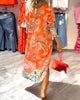 TrendAura | Midi-Hemdblusenkleid mit buntem Paisley-Druck