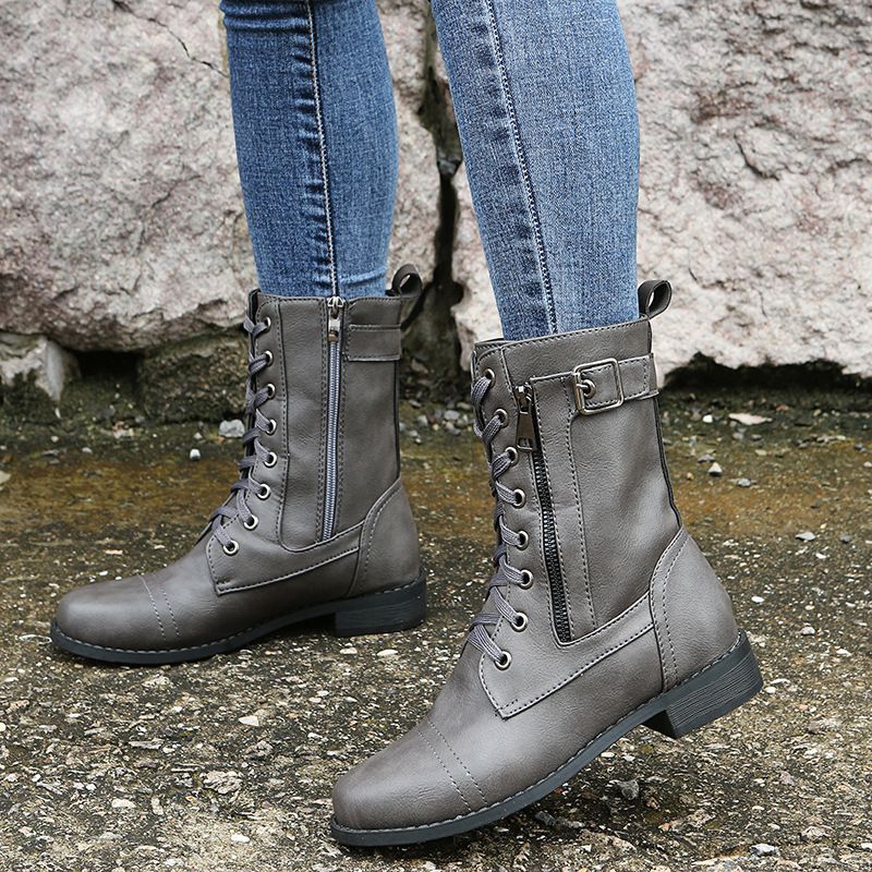 UrbanSchritt | Damen-Schnürstiefel im Combat-Stil