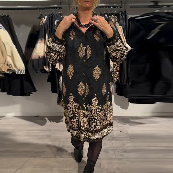 BohoFlair | Hemdblusenkleid mit Orientalischem Muster