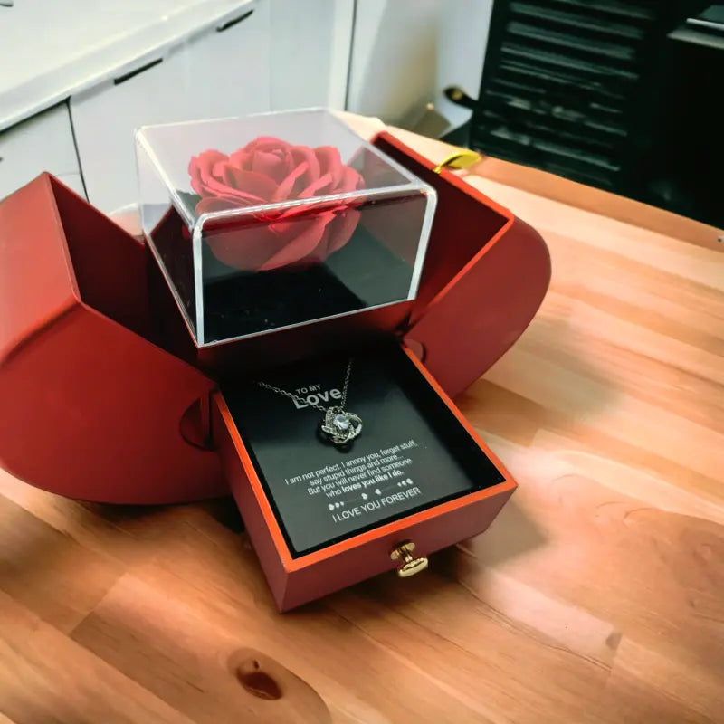 Ewige Rose | Schmuckbox mit Elegante Halskette