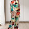 BlütenGlanz | Lockeres Damen-Zweiteiler-Set mit Aquarell-Blumenmuster