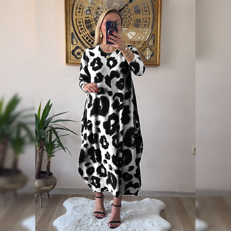 StilSanft | Lässiges Maxikleid mit Trendigem Leopardenmuster