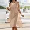 GlanzTraum | Kleid mit asymmetrischem Chiffon-Überwurf