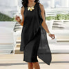 GlanzTraum | Kleid mit asymmetrischem Chiffon-Überwurf