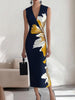 StilRein | Figurbetontes Midi-Kleid mit Blumenmuster