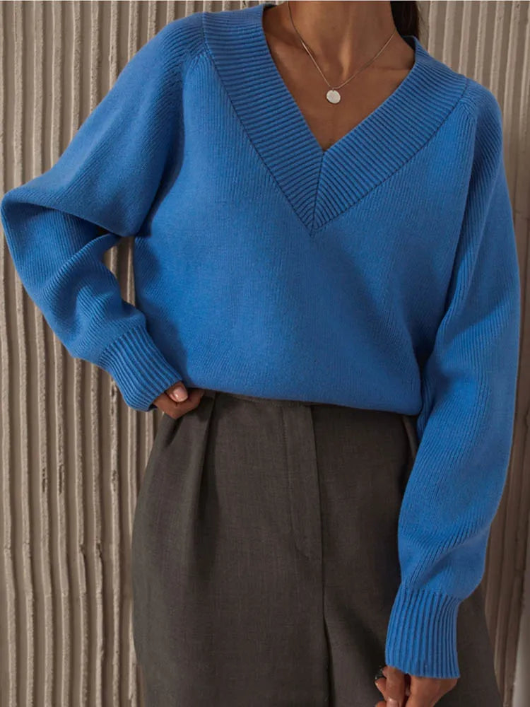 V-Ausschnitt Pullover