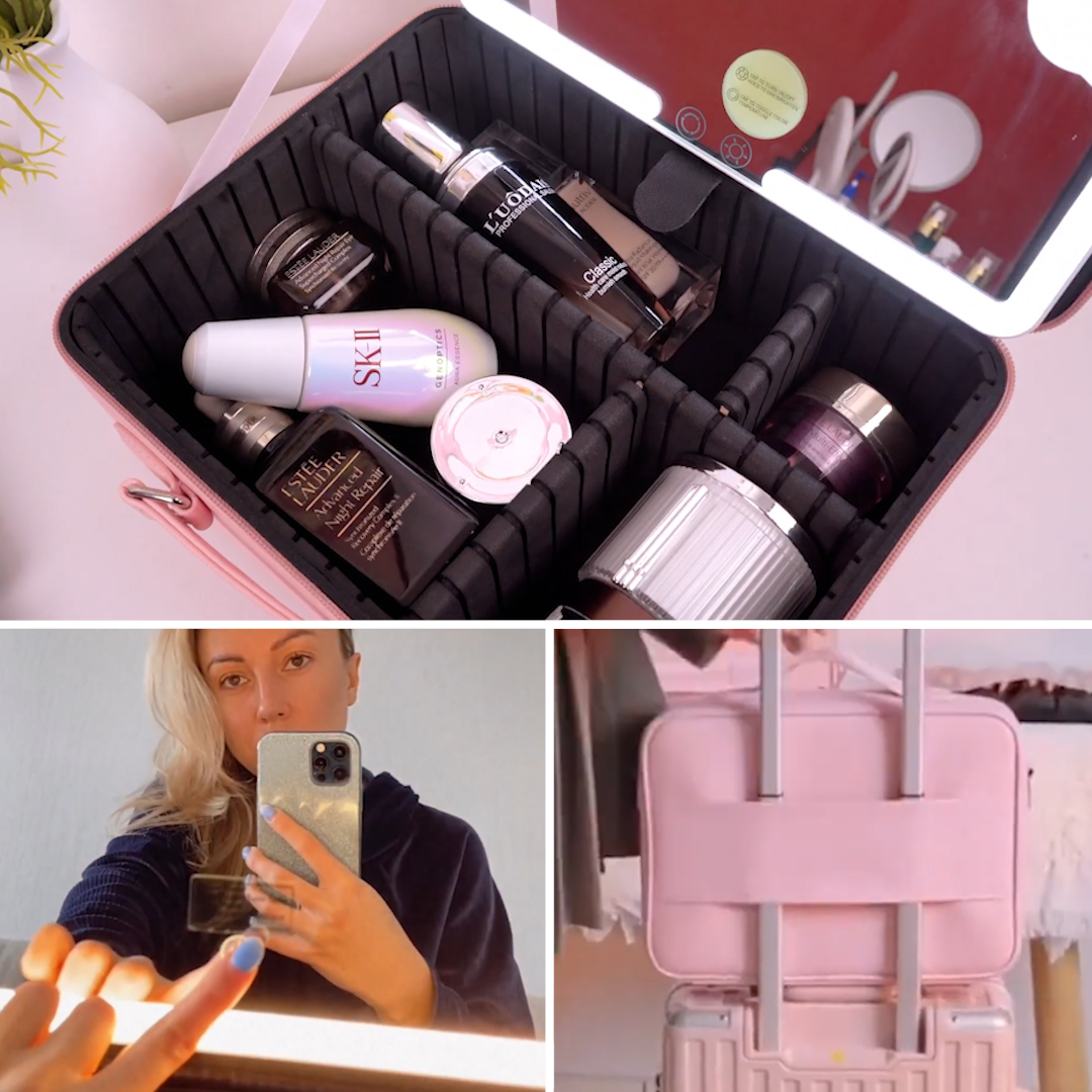 Makeup-Organizer mit LED-Spiegel